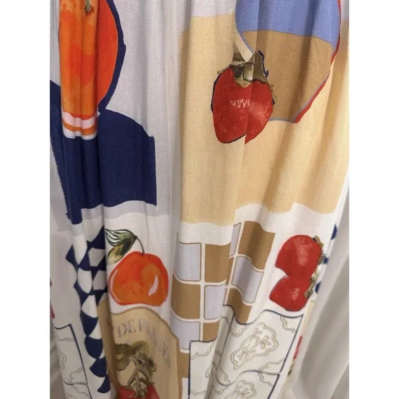 Tuckernucks CAROLINE CONSTAS Linen Blend French Themed Maxi Dress Vacation S NWT - Picture 7 of 9